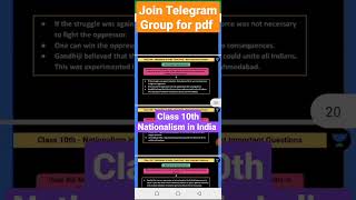 #shorts #shortsvideo Class 10th History Nationalism in India Best notes and question by Unacedmy