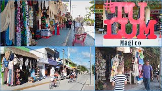 Tulum Mexico centre main road short walk along. Riviera Maya Yucatan Peninsula