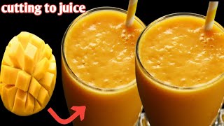 How to cut and make street style mango milkshake recipe 😋