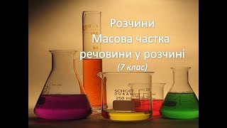 Хімія 7 клас. Масова частка речовини в розчині.