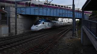 Trains at Readville, MA Featuring Amtrak's Avelia Liberty Test Train