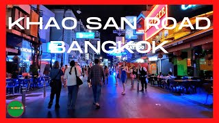 Khao San Road Bangkok Thailand | Walking tour - 6 Aug 2022