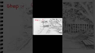 How To Sketch  #pencildrawing #train  #scenery #shorts