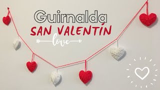 ♥️ Cómo hacer una GUIRNALDA DE CORAZONES - Adorno SAN VALENTÍN para colgar - DIY (Paso a paso)