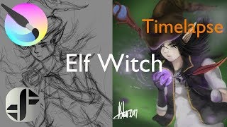 Krita | Elf Witch Digital Painting | Timelapse