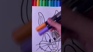 Drawing Bugs Bunny with posca markers! Glitch effect! #subscribe #posca