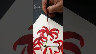 🔴‼️ AMAZING  Flower Painting Using round brush technique SPIDER LILY Flower