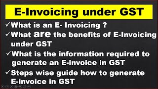 E Invoice in GST Portal E Invoicing under GST E Invoice Process | E Invoice GST | E Invoice kya hai