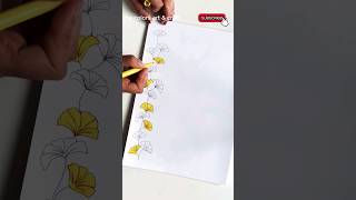 Easy Border Design #drawing #shorts #easydrawing #art #ytshorts #youtubeshorts  #borderart