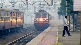 Crawling WAP-4 Vs Raging WAP-5 || 150 Km/hr Storm || GOA EXPRESS & BHOPAL SHATABDI CROSSING