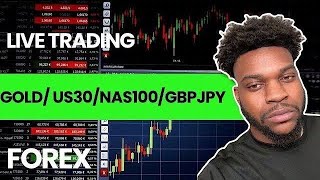 LIVE Trading (GOLD US30 NAS100 SPX500 GBPJPY) London & New York Session June 25th 2024