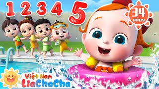 🛟 5 bạn nhỏ bơi lội trong bể ⛲️ Lia và ChaCha đi chơi ngày hè | LiaChaCha Ca Nhạc Thiếu Nhi Việt Nam