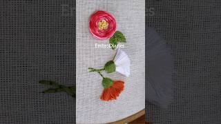 Very Easy 3D Flower Embroidery For Beginners #handembrodiery