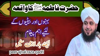 Hazrat fatima(RA)ka waqia | Khawateen k liye aham bayan by ajmal raza qadri 🕋