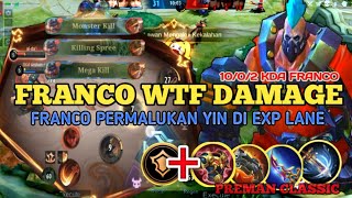 BUILD FRANCO EXP LANE YG VIRAL DI TIKTOK VS YIN FIGTHER META ~ BUILD & EMBLEM FRANCO TERSAKIT🔥🔥🔥