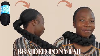 OMG 😱 BRAIDED PONYTAIL USING BRAZILIAN WOOL