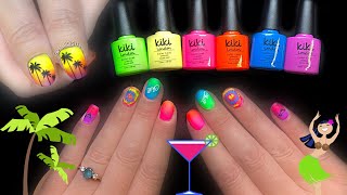 Kiki London Neon Vibes | Water Marble Hack & Gradients Using Gel Polish | Summer Nail Art