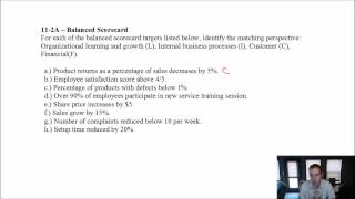 MA Module 11, Video 5, Balanced Scorecard, Problem 11-2A