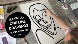 Salventius Making Of One line Drawings / Portraits Compilation 2018