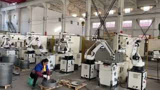 Motor stator and rotor stamping robot production line#stamping #industrialrobots