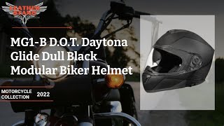 Daytona Glide Dull Black Modular Motorcycle Helmet