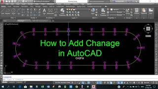 How to add chanage on a line in autocad