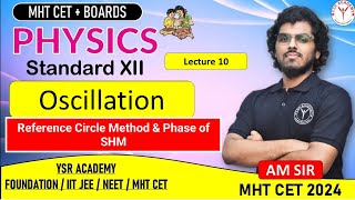 Oscillation | Reference Circle Method & Phase of SHM | Lecture 10 | MHT CET