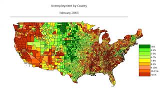 Map: Unemployment by County January 2007 to September 2017