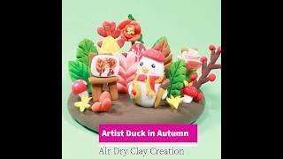 Clay Diorama: Artist Duck in Autumn | Whimsical Air-Dry Clay Creation | Fun DIY  #claydiorama