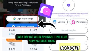 CARA DAFTAR AKUN APLIKASI TIMO CLUB | PENGHASIL UANG TIMO CLUB