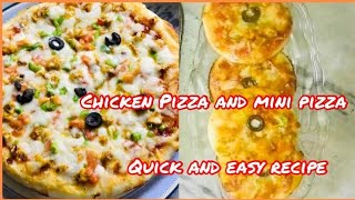 How to make chicken pizza ? | easy recipe | chicken mini pizzas | Fatima's cooking and vlogs....