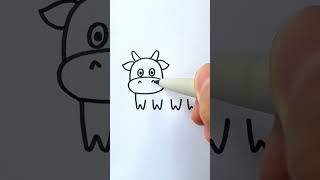 Teach you how to draw a cow with 4 Ways. Children can learn to draw a cow in no time.