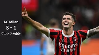 AC Milan vs Club Brugge 3-1 All Highlights & Goals - Campions League