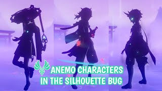 Anemo Characters in the Silhouette Bug