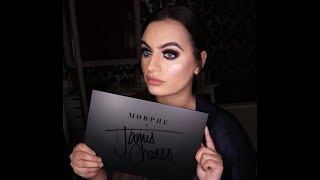 Trying The James Charles X Morphe Palette Navy Blue Smokey Eye Makeup Tutorial