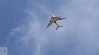 Emirates A380 underbelly on descent to Christchurch Airport 8 January 2014 (UAE412 / EK412)