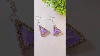 DIY super clay earrings💜 #shorts #youtubeshorts #trending #shortvideo #viralvideo #viralshorts #diy