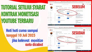 TUTORIAL SETUJUI SYARAT KONTRAK TERBARU MONETISASI YOUTUBE