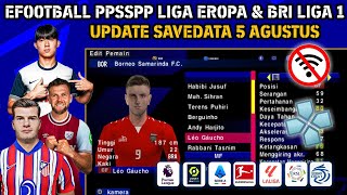 eFootball24 Pes ppsspp Liga Eropa & Liga BRI Indonesia, update Transfer,Fix 16 UCL, grapich HD