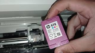 Cara bukak ink printer HP, / HP 678 color cartridge