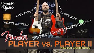 WE ANSWER IT!!!  Fender Player vs. Player II Precision Bass - (Pau Ferro vs. Rosewood)