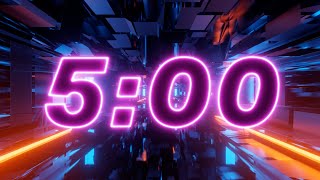 5 Minute FUTURE TUNNEL Countdown Timer with Music 🤖⏳ (4K)