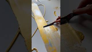 Satisfying paint spread with gold + silver.  #arthack #artist #painting #shorts #trending  #art