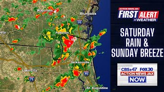 Saturday storms turn to sunshine & wind on Sunday