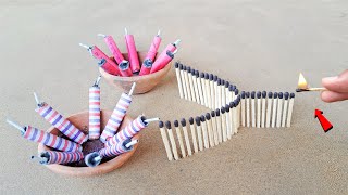 Matchstick Chain Reaction Domino Vs Diwali Crackers Amazing Experiment