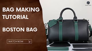 Making Leather Mens Boston Bag | Babylon DIY Kit Sewing Tutorial SY68