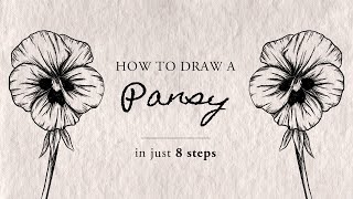 How To Draw a Pansy | Easy To Follow, Step By Step Real Time Tutorial