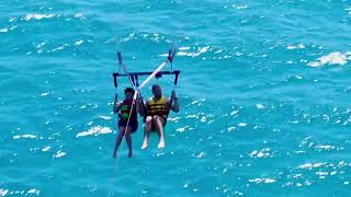 Parasailing drone footage from Aris Water Sports