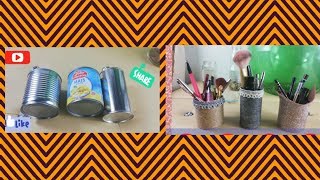 Diy: canned turn to make up container and saving coins