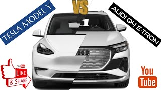 TESLA MODEL Y VS AUDI Q4 E-TRON , COMPARISON VIDEO #tesla #cybertruck #newelectriccar #evcar #audi